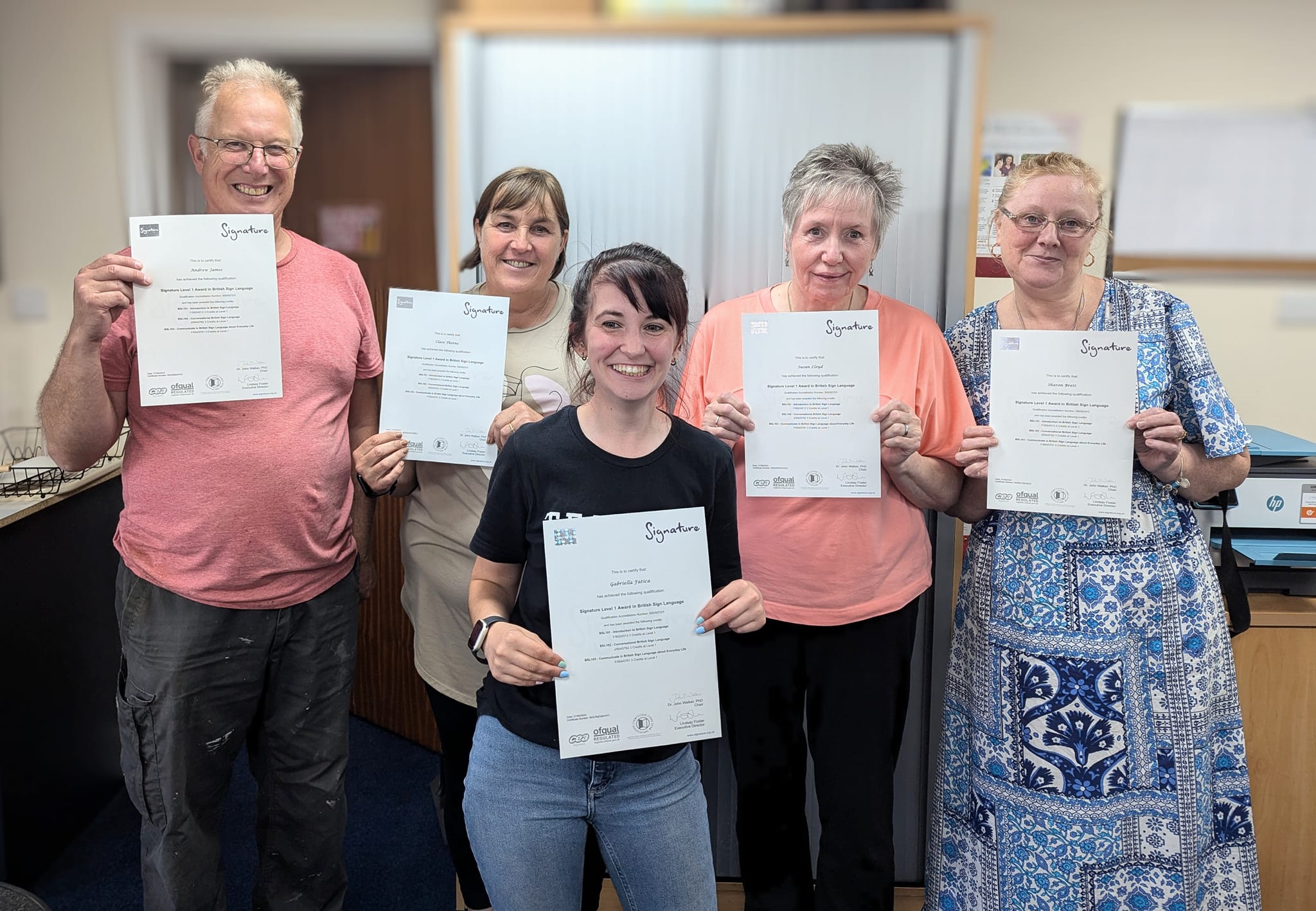 DBE Staff passing their BSL